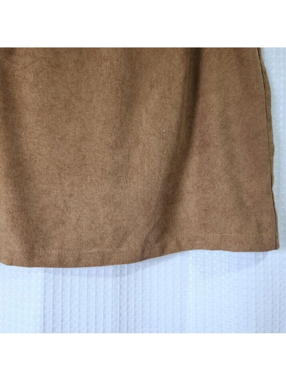 Mini Skirt Womens Size Large Brown Corduroy Full Zipper in Back Shein - Picture 3 of 7